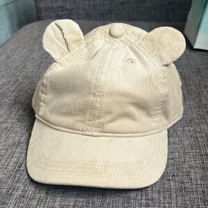 BRAND NEW Beige Corduroy Cap with Bear Ears